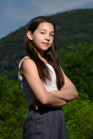cute girl in cold spring outdoors