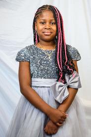 colored girl with purple braids