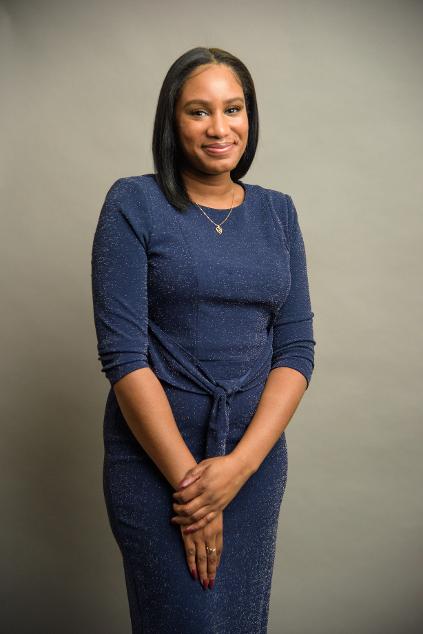 woman in a blue dress portrait