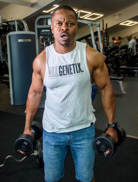 weightlifter in gym photo